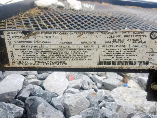 4YMUL0714GG033606 - 1999 UTILITY TRAILER Qara foto 10