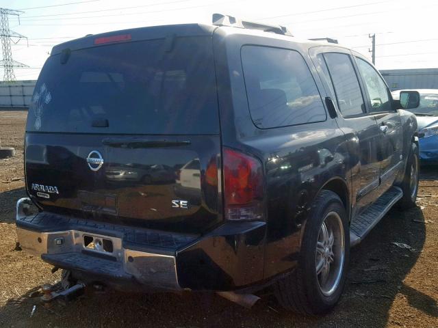 5N1AA08B95N706980 - 2005 NISSAN ARMADA SE BLACK photo 4