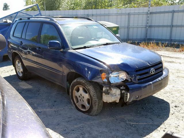 JTEEP21A360186738 - 2006 TOYOTA HIGHLANDER BLUE photo 1