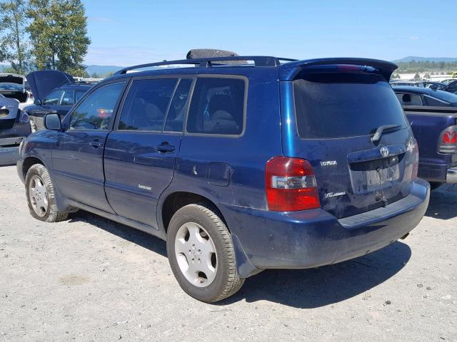 JTEEP21A360186738 - 2006 TOYOTA HIGHLANDER BLUE photo 3