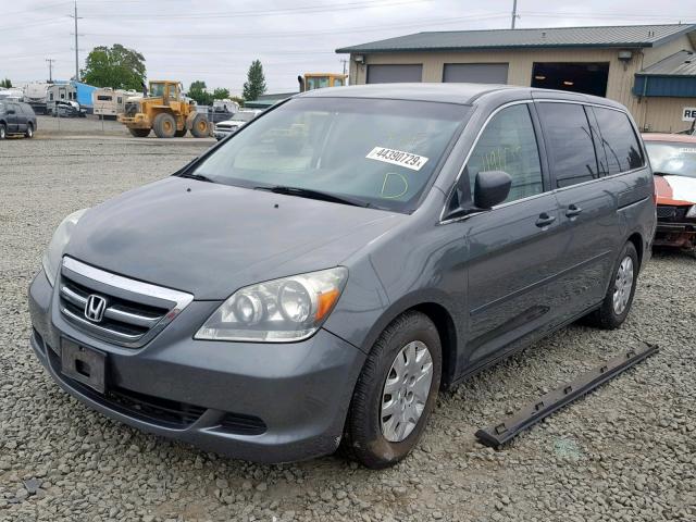 5FNRL382X7B028101 - 2007 HONDA ODYSSEY LX GRAY photo 2