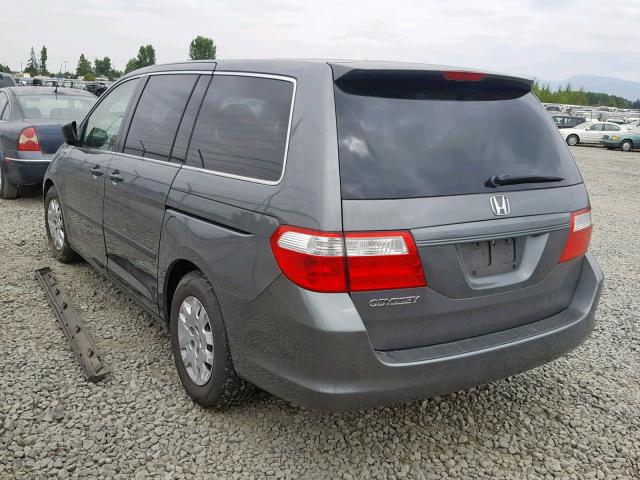 5FNRL382X7B028101 - 2007 HONDA ODYSSEY LX GRAY photo 3