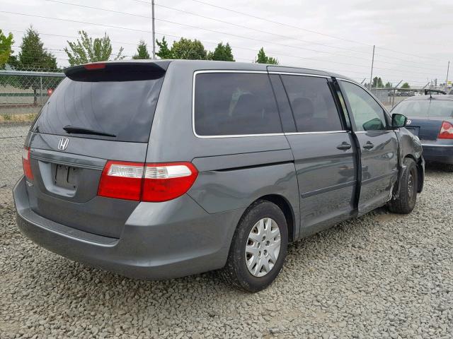 5FNRL382X7B028101 - 2007 HONDA ODYSSEY LX GRAY photo 4