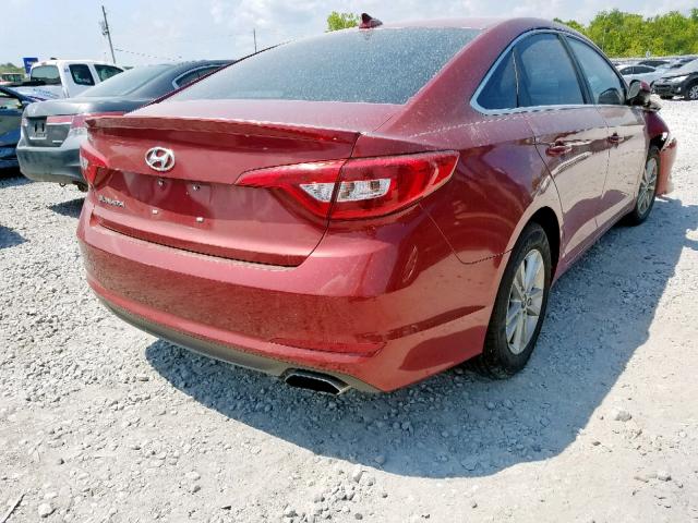 5NPE24AF3GH337947 - 2016 HYUNDAI SONATA SE BURGUNDY photo 4