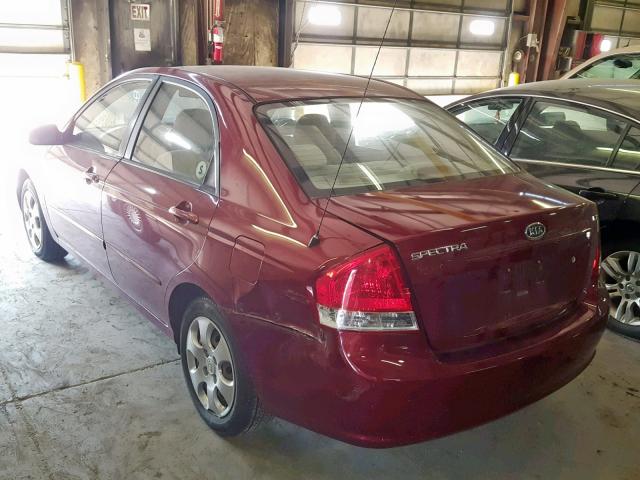 KNAFE122575396503 - 2007 KIA SPECTRA EX BURGUNDY photo 3