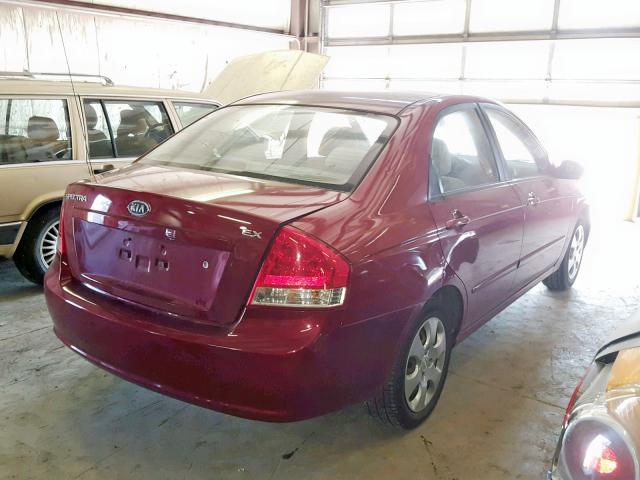 KNAFE122575396503 - 2007 KIA SPECTRA EX BURGUNDY photo 4