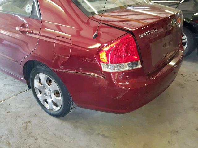 KNAFE122575396503 - 2007 KIA SPECTRA EX BURGUNDY photo 9