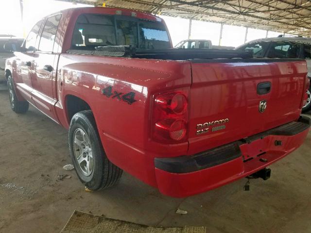 1D7HW48N25S238054 - 2005 DODGE DAKOTA QUA RED photo 3