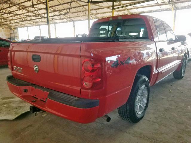 1D7HW48N25S238054 - 2005 DODGE DAKOTA QUA RED photo 4