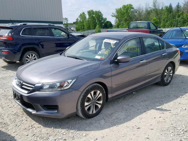 1HGCR2F32EA157953 - 2014 HONDA ACCORD LX BLUE photo 2