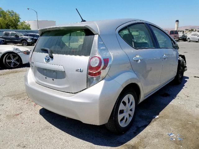 JTDKDTB30D1532659 - 2013 TOYOTA PRIUS C SILVER photo 4