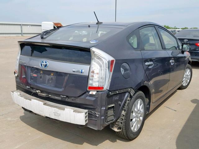 JTDKN3DP3D3039172 - 2013 TOYOTA PRIUS PLUG SILVER photo 4