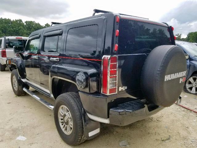 5GTDN13E978107259 - 2007 HUMMER H3 BLACK photo 3