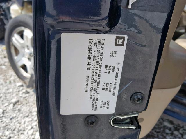 1G1ZU64874F144168 - 2004 CHEVROLET MALIBU MAX 蓝色 照片 10