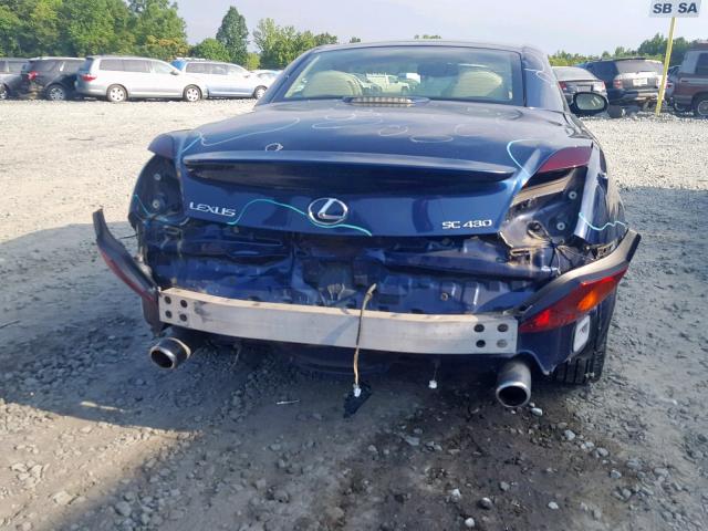 JTHFN48YX30038545 - 2003 LEXUS SC 430 BLUE photo 9