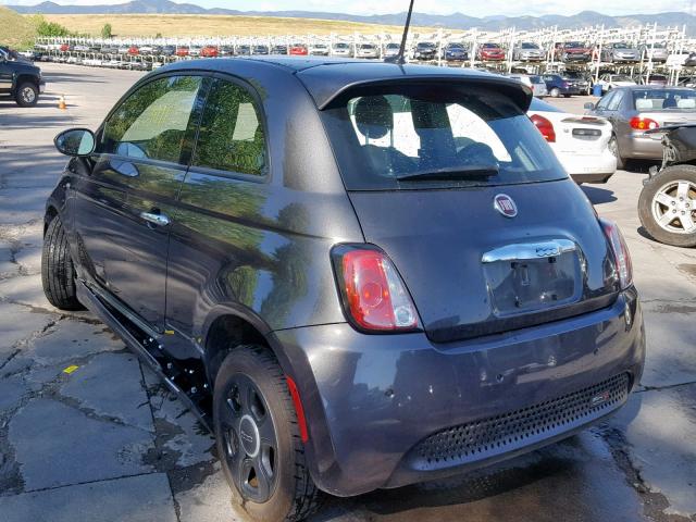 3C3CFFGE0FT581628 - 2015 FIAT 500 ELECTR CHARCOAL photo 3