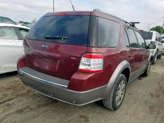 1FMDK02W58GA38660 - 2008 FORD TAURUS X S BURGUNDY photo 4