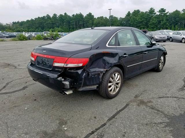 KMHFC46F58A266216 - 2008 HYUNDAI AZERA SE BLACK photo 4