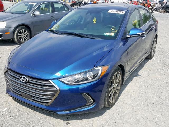 5NPD84LF1HH036036 - 2017 HYUNDAI ELANTRA BLUE photo 2