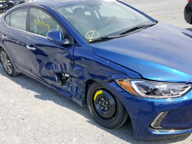 5NPD84LF1HH036036 - 2017 HYUNDAI ELANTRA BLUE photo 9