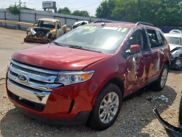 2FMDK3JC4DBB53003 - 2013 FORD EDGE SEL RED photo 2