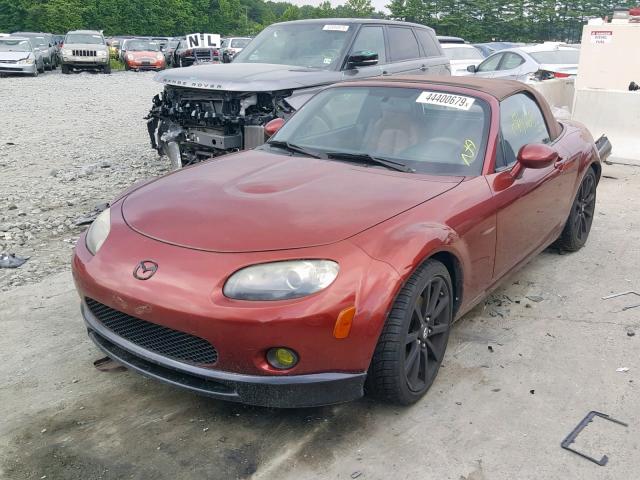 JM1NC25F760111837 - 2006 MAZDA MX-5 MIATA MAROON photo 2