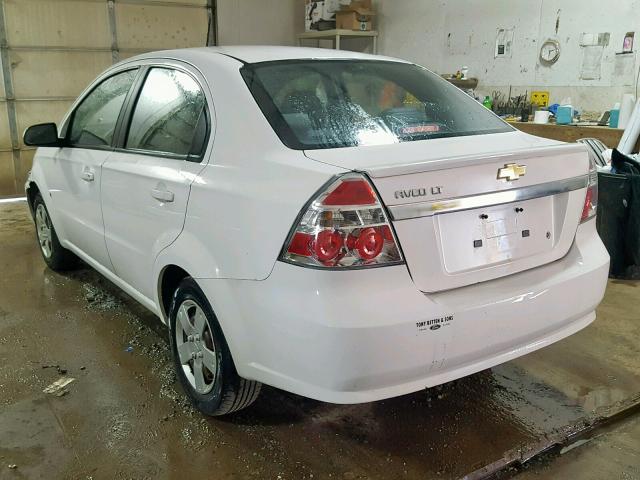 KL1TD56E89B630150 - 2009 CHEVROLET AVEO LS WHITE photo 3