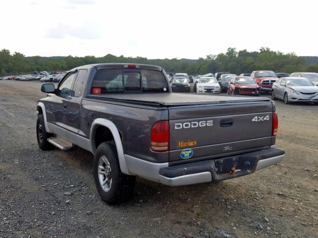 1B7GG42N32S691820 - 2002 DODGE DAKOTA SLT GRAY photo 3