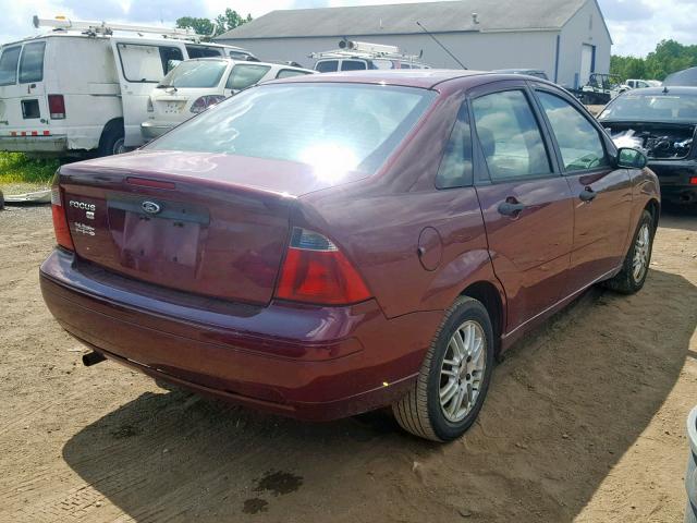 1FAHP34N57W316514 - 2007 FORD FOCUS ZX4 MAROON photo 4