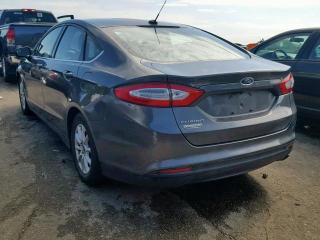 3FA6P0G75FR234562 - 2015 FORD FUSION S GRAY photo 3