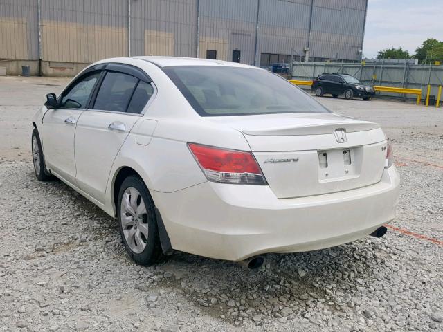 1HGCP36858A040461 - 2008 HONDA ACCORD EXL WHITE photo 3