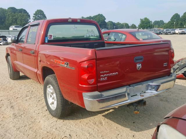 1D7HW48N06S714822 - 2006 DODGE DAKOTA QUA BURGUNDY photo 3