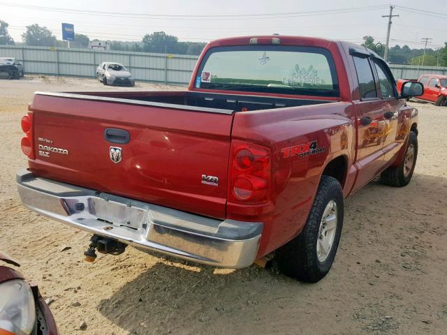 1D7HW48N06S714822 - 2006 DODGE DAKOTA QUA BURGUNDY photo 4