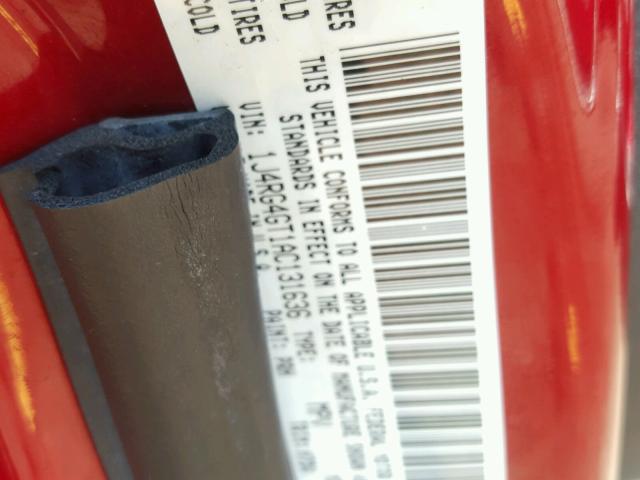 1J4RG4GT1AC131636 - 2010 JEEP COMMANDER Qırmızı foto 10