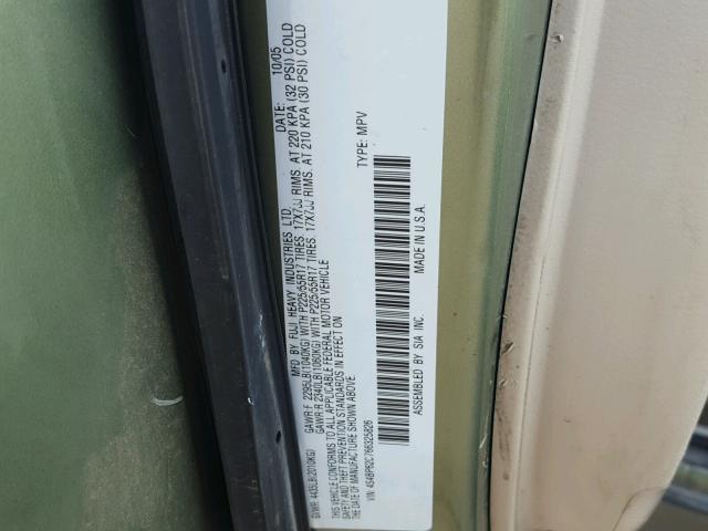 4S4BP62C766325826 - 2006 SUBARU LEGACY OUT GREEN photo 10