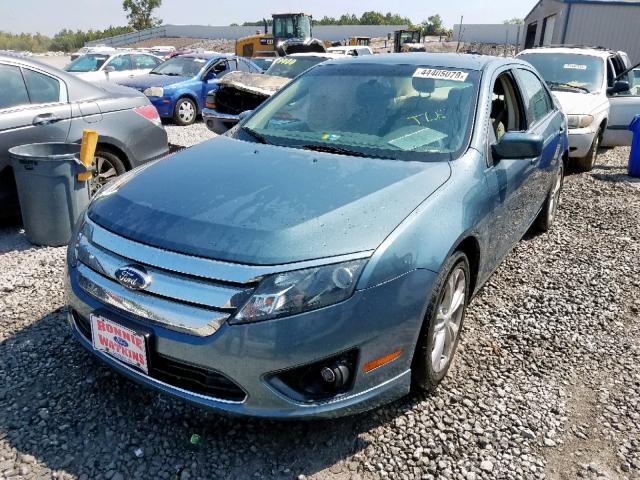 3FAHP0HA2CR121375 - 2012 FORD FUSION SE BLUE photo 2