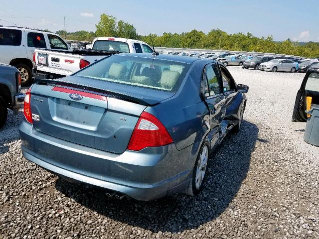 3FAHP0HA2CR121375 - 2012 FORD FUSION SE BLUE photo 4