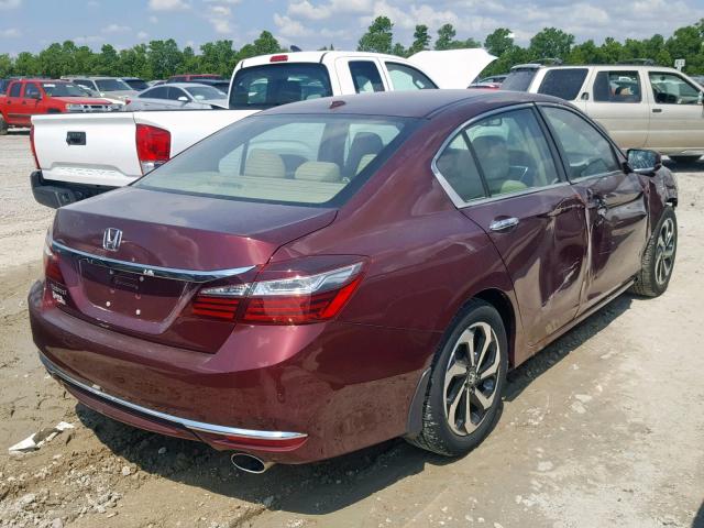 1HGCR2F95GA164158 - 2016 HONDA ACCORD EXL MAROON photo 4