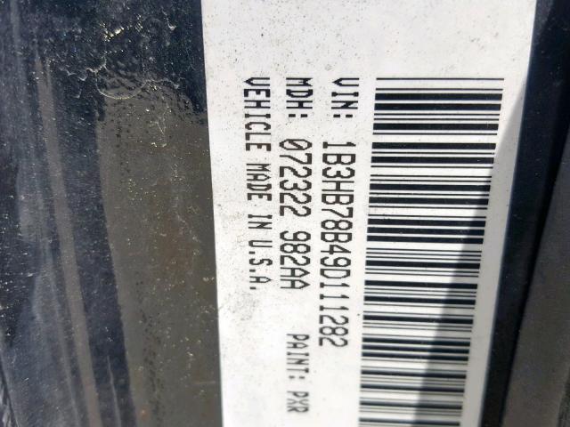 1B3HB78B49D111282 - 2009 DODGE CALIBER R/ BLACK photo 10