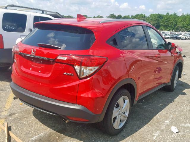 3CZRU6H51KM706936 - 2019 HONDA HR-V EX RED photo 4