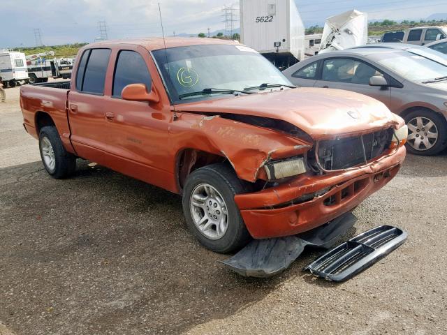 1B7GL2AX8YS648456 - 2000 DODGE DAKOTA QUA ORANGE photo 1