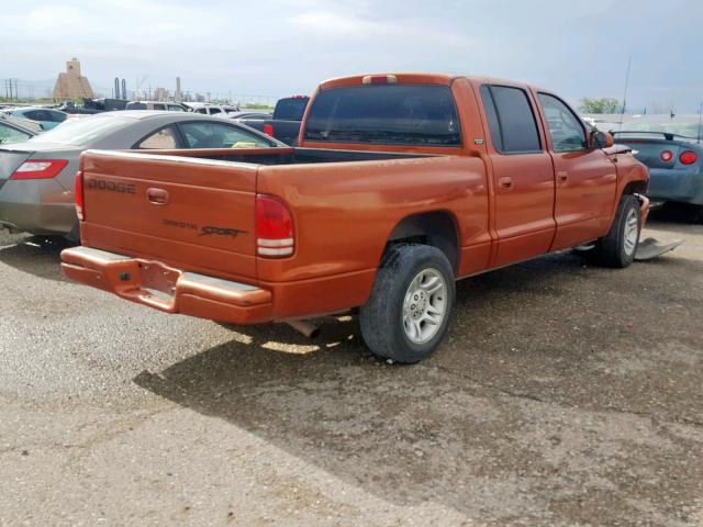 1B7GL2AX8YS648456 - 2000 DODGE DAKOTA QUA ORANGE photo 4