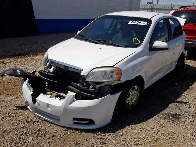 KL1TD56E29B400779 - 2009 CHEVROLET AVEO LS WHITE photo 2