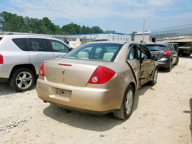 1G2ZF58B674153434 - 2007 PONTIAC G6 VALUE L TAN photo 4