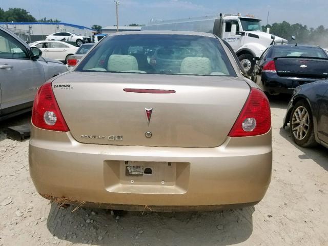 1G2ZF58B674153434 - 2007 PONTIAC G6 VALUE L TAN photo 9