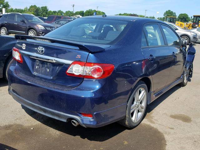 2T1BU4EE1DC056419 - 2013 TOYOTA COROLLA BA BLUE photo 4