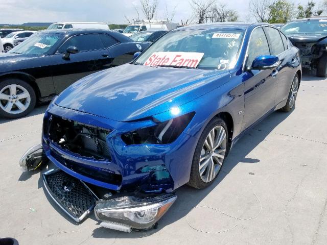 JN1EV7AP1KM515437 - 2019 INFINITI Q50 LUXE BLUE photo 2