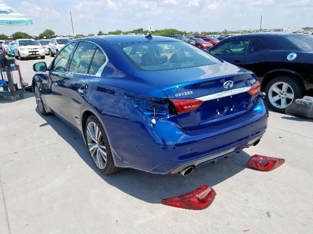 JN1EV7AP1KM515437 - 2019 INFINITI Q50 LUXE BLUE photo 3