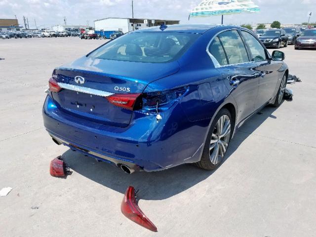 JN1EV7AP1KM515437 - 2019 INFINITI Q50 LUXE BLUE photo 4