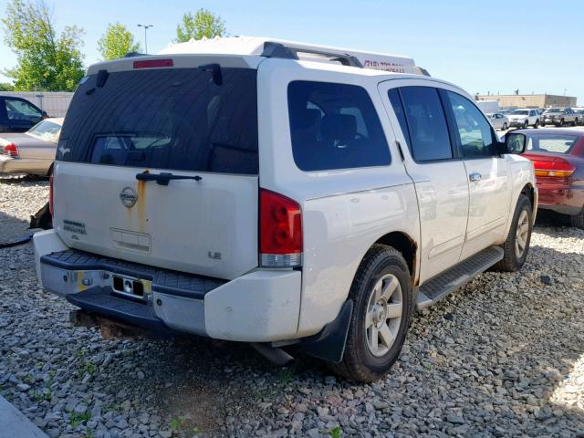 5N1AA08B04N723522 - 2004 NISSAN ARMADA SE WHITE photo 4